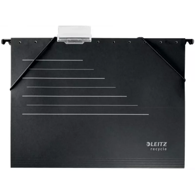 Leitz Alpha® taaskasutatud kartongist riputusmapp, A4, must, kartong, 80 g/m², 150 lehte, 348 mm