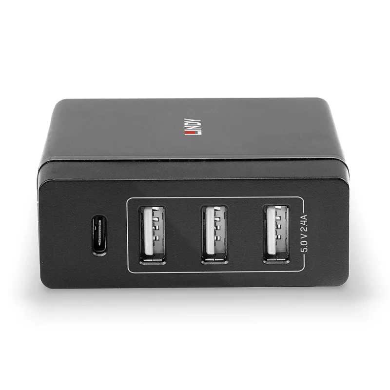 Lindy 4-pordiline USB tüüp C ja A nutilaadija toiteedastusega, 72 W