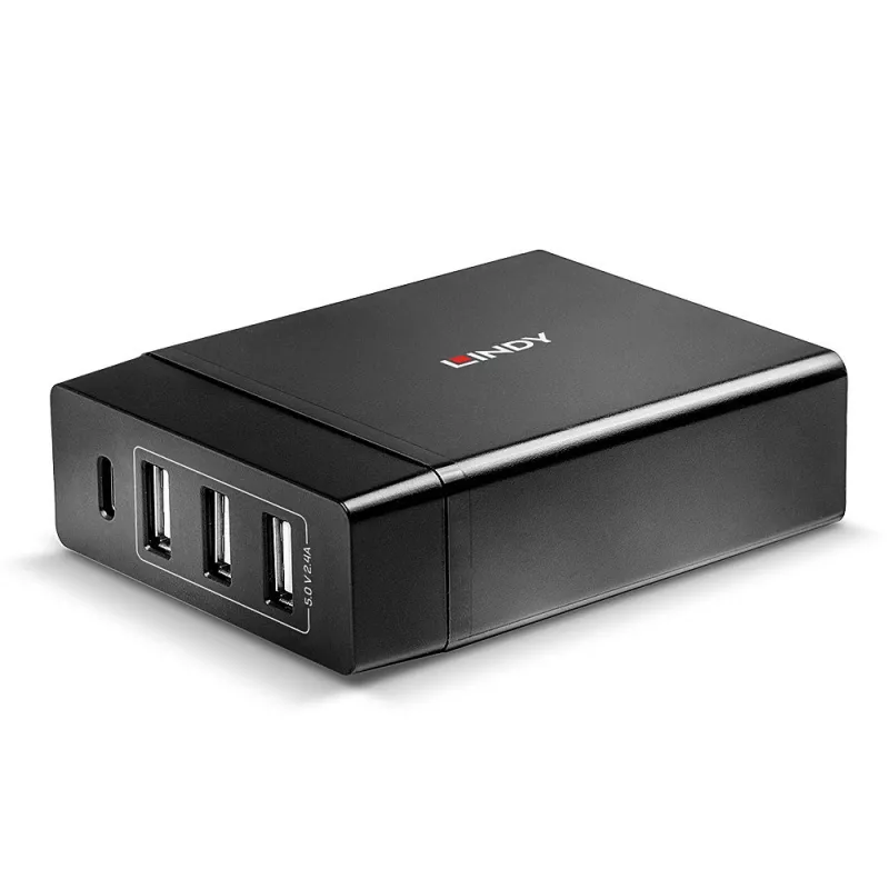 Lindy 4-pordiline USB tüüp C ja A nutilaadija toiteedastusega, 72 W