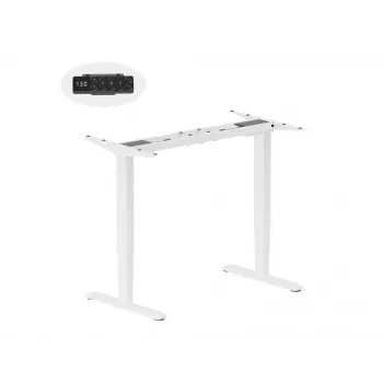 Elektriline istuva-seisva lauaraam EQUIP ERGO, valge — 2-jalgne mootoriga raam, 100–170 cm laius, 600 mm sügavus, 125 kg kandevõime