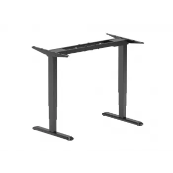 Elektriline istuva-tõusva laua raam EQUIP ERGO, 2 jalga, reguleeritav 100–170 cm laius, 600 mm sügavus, 125 kg kandevõime, must