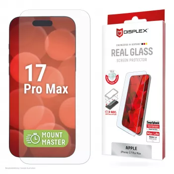 Karastatud klaasist ekraanikaitse e.v.i. Displex (10H) Apple iPhone 17 Pro Max jaoks — kriimustus-, põrutus- ja mustusekindel, 1 tk