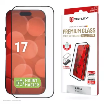 Displex Premium ekraanikaitseklaas (täiskate, 10H) Apple iPhone 17-le, täiskate
