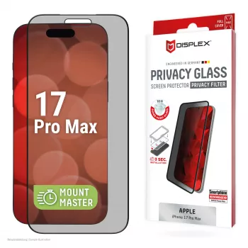 Privaatsuskaitsega karastatud klaasist ekraanikaitse e.v.i. Displex (10H) Apple iPhone 17 Pro Maxile, privaatsusfilter