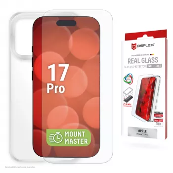 Ekraanikaitse + ümbris e.v.i. Apple iPhone 17 Pro jaoks – karastatud klaas, läbipaistev, kriimu- ja löögikindel