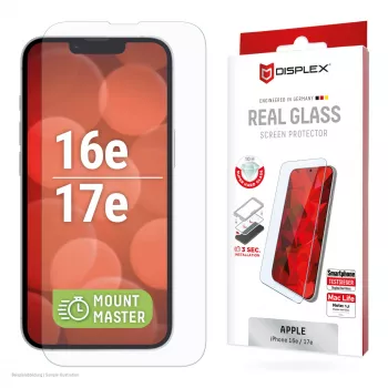 Tempered Glass Screen Protector e.v.i. Displex (10H) for Apple iPhone 16e/17e — kriimustus-, mustuse- ja löögikindel, läbipaistev