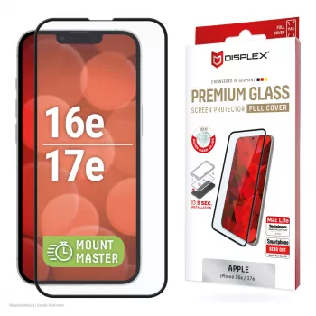 Karastatud klaasist ekraanikaitse e.v.i. Displex Premium (Full kate, 10H) Apple iPhone 16e/17e jaoks