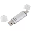 Hama C-Laeta USB-mälupulk 64 GB USB Type-A / USB USB-C 3.2 Gen 1 (3.1 Gen 1) Hõbedane