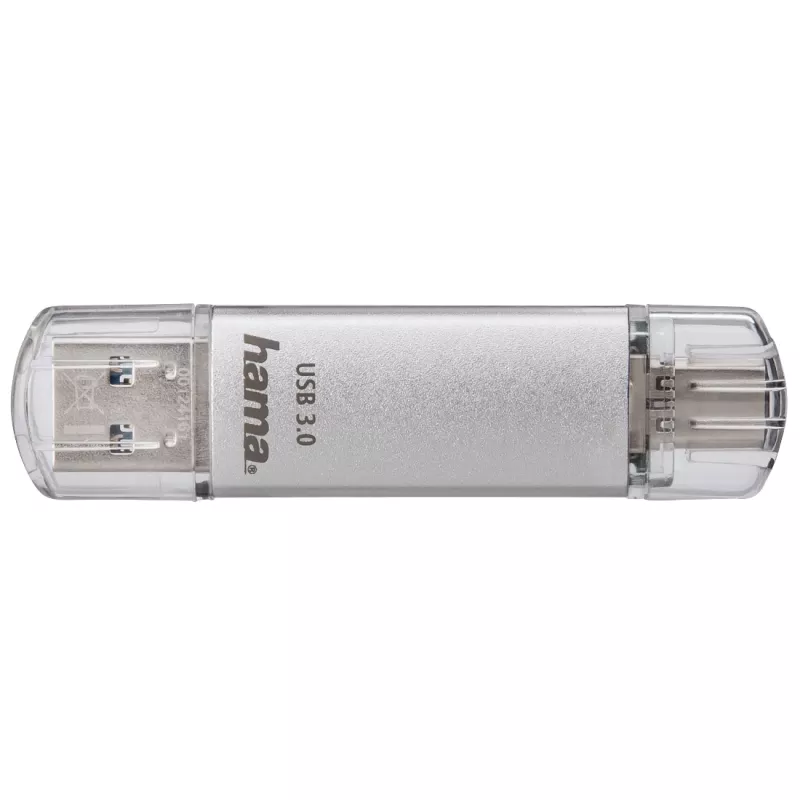 Hama C-Laeta USB-mälupulk 64 GB USB Type-A / USB USB-C 3.2 Gen 1 (3.1 Gen 1) Hõbedane