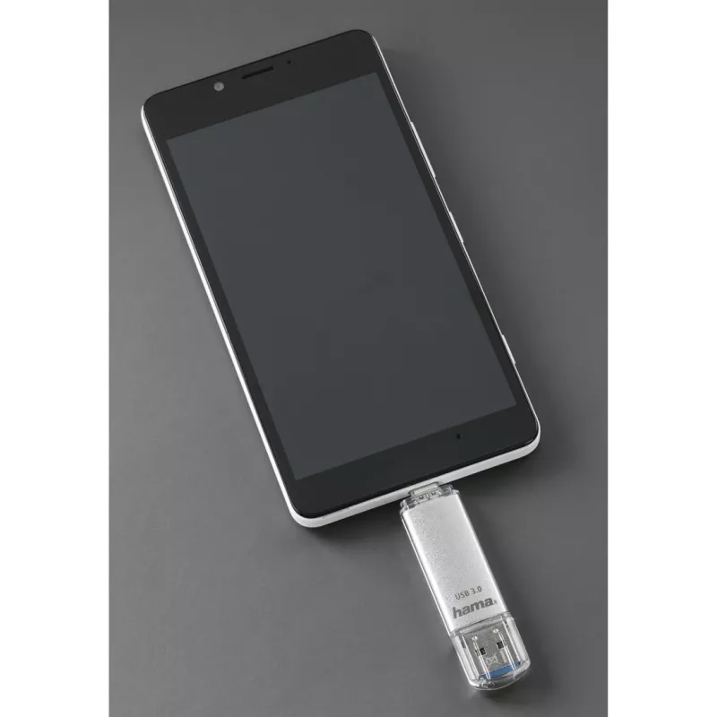 Hama C-Laeta USB-mälupulk 64 GB USB Type-A / USB USB-C 3.2 Gen 1 (3.1 Gen 1) Hõbedane