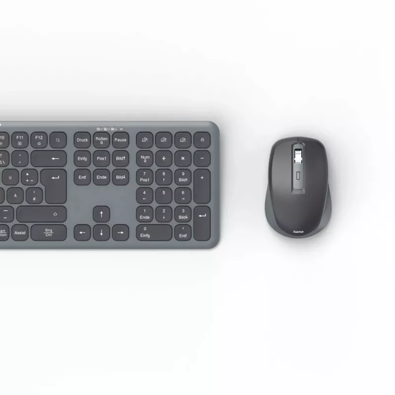 Hama WKM-550 klaviatuur koos hiirega Kodu/Kontor RF-juhtmevaba + Bluetooth QWERTZ Saksa Must