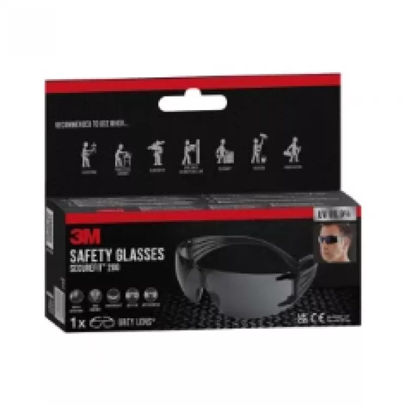 3M SecureFit Schutzbrille 200, graues Glas kaitseprillid polükarbonaat (PC) hall