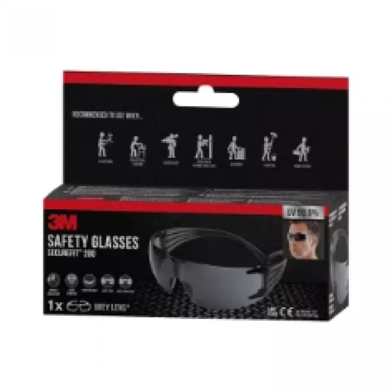 3M SecureFit Schutzbrille 200, graues Glas kaitseprillid polükarbonaat (PC) hall