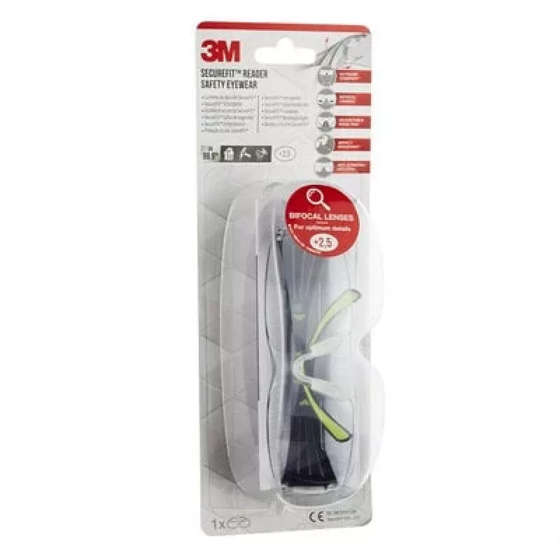 3M SF425C1 Kaitseprillid Plastik Must, Roheline