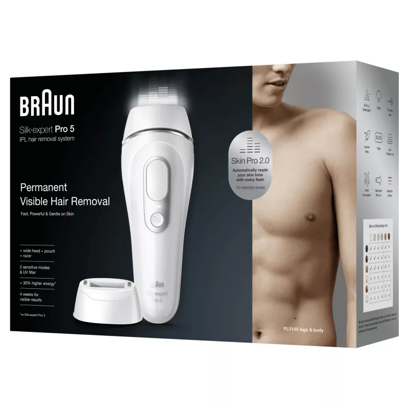 Braun Silk-expert Pro Silk·expert Pro 5 PL5145 intensiivne impulssvalgus (IPL) hõbedane, valge