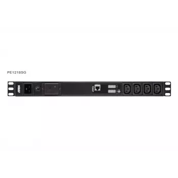 ATEN Basic Metered 1U PDU liigpingekaitsega, põhiline, mõõdetav, 1U, must, LCD, 18 vahelduvvoolu pistikupesa, C13 ühenduspesa