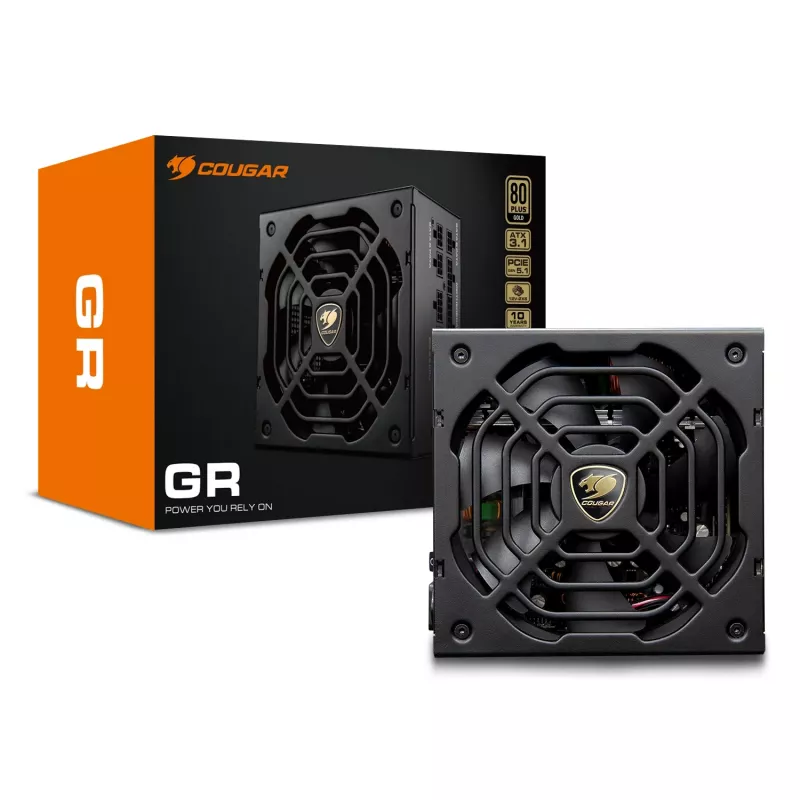 Toiteplokk COUGAR GR 1000W ATX3.1 PCIE 5.1 80 PLUS Gold, 1000 W, 20+4 pin ATX, 120 mm ventilaator