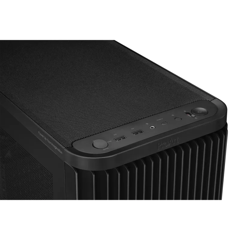 PC-korpus ASUS ProArt PA401 Mesh Panel Must, ATX, 2x160mm ees, 1x120mm taga, 2x3,5 tolli + 2x2,5 tolli, USB 3.2 Gen1