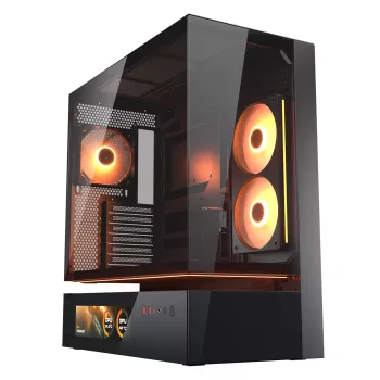 Cougar CFV235 Vision Midi Tower arvutikorpus, ARGB, 9,16-tolline LCD (1920×462), karastatud klaas, must