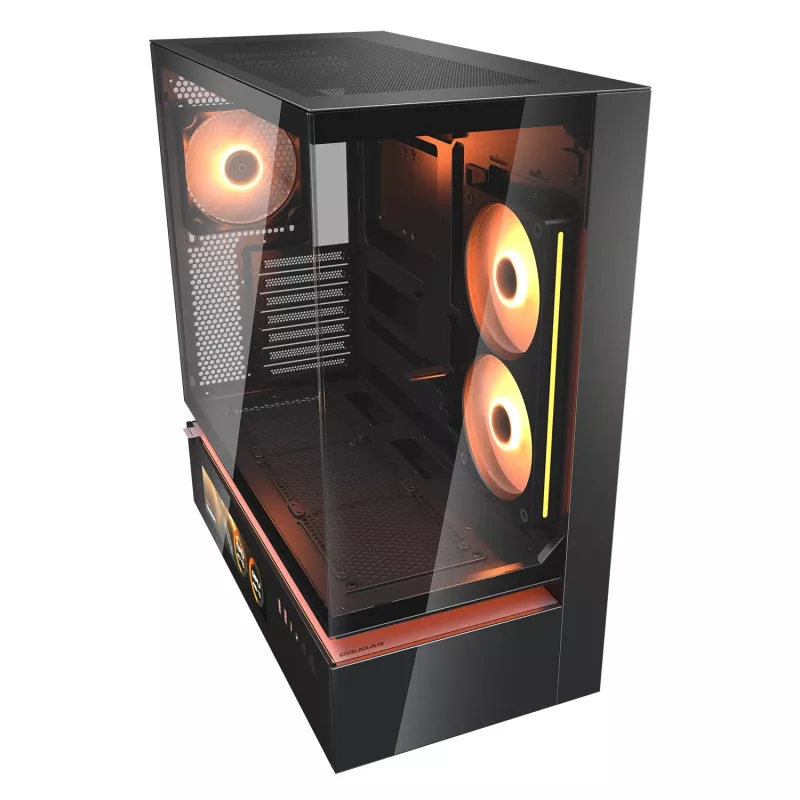 Cougar CFV235 Vision Midi Tower arvutikorpus, ARGB, 9,16-tolline LCD (1920×462), karastatud klaas, must