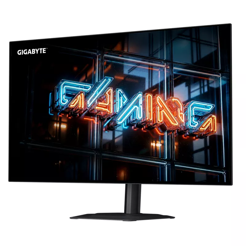 27-tolline GIGABYTE MO27Q28GR WOLED QHD mängurimonitor — 2560×1440, 280Hz, 0,03ms, 335 cd/m², HDMI 2.1, DisplayPort 1.4