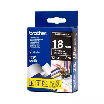 Brother TZ-345 silditeip valge mustal