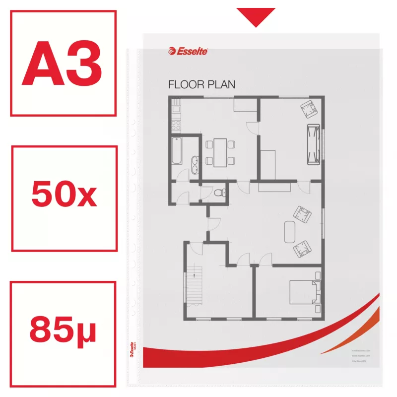 Esselte Quality Pocket A3 portree, 30% tarbimiseelset taaskasutatud plasti