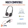 HP Poly Mustwire 3225 Stereo USB-C Peakomplekt +3,5 mm pistik + USB-C/A adapter (hulgipakend)