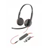 HP Poly Mustwire 3225 Stereo USB-C Peakomplekt +3,5 mm pistik + USB-C/A adapter (hulgipakend)