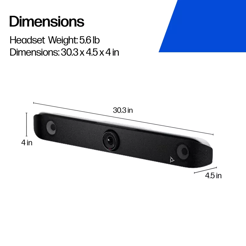 HP Poly Studio X52 kõik-ühes videopult, grupivideokonverentsisüsteem, 4K Ultra HD, 30 kaadrit/s, 95°, 5x, Android