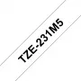 Sildilint Brother TZE-231M5 Must valgel 1,2 cm x 8 m