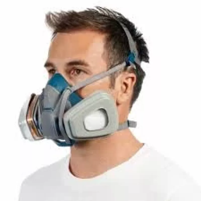 Poolnäo õhku puhastav respiraator 3M 6502QLPRO — poolmask, sinine/hall, kiirühendus