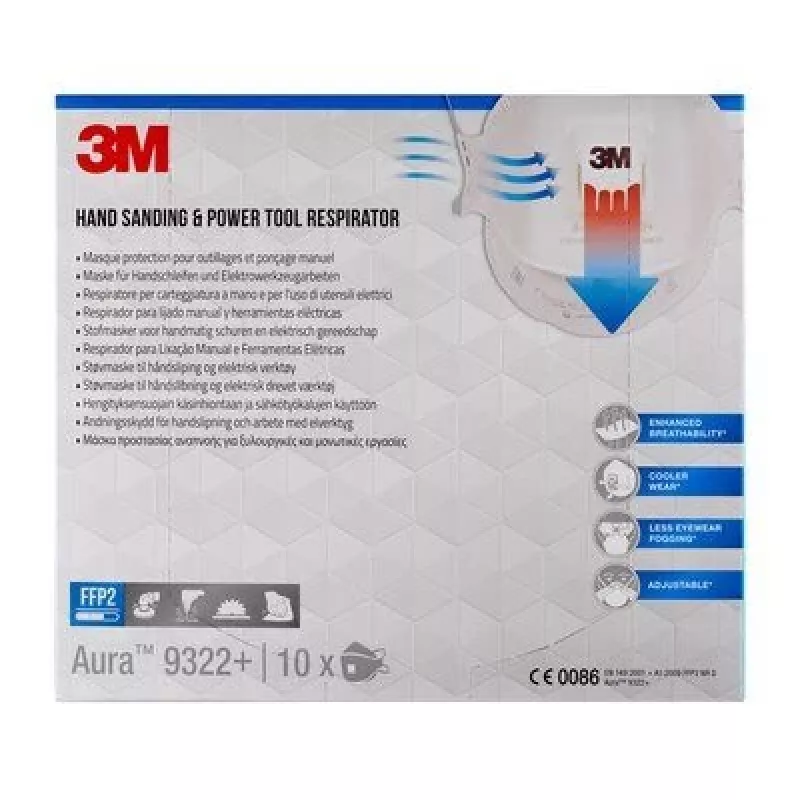 3M 9322PRO5 korduvkasutatav respiraator FFP2 Poolmask respiraator Õhku puhastav respiraator