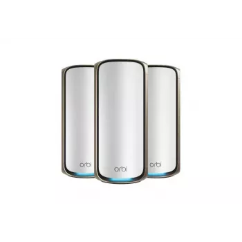 NETGEAR Orbi 970 seeria neljaribaline WiFi 7, 3-pakend, hall, sisemine, võrgusatelliit, neljaribaline (2,4 GHz / 5 GHz-1 / 5 GHz-2 / 6 GHz), Wi-Fi 6 (802.11ax), 11530 Mbit/s
