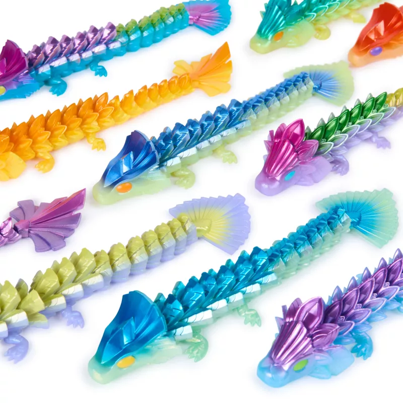 CrystaLynx Dragons, 9-tolline kogutav liigendatud draakonist mängukuju lastele ja täiskasvanutele, pimekast, fidget-mänguasjad kodukontorisse ja lauakaunistuseks (stiilid võivad erineda)