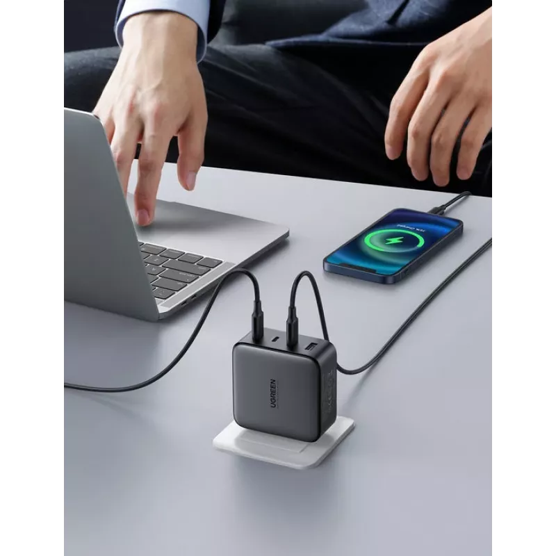 Laadija Ugreen Nexode 100W GaN USB-C USB-A kiirlaadimine 3 porti