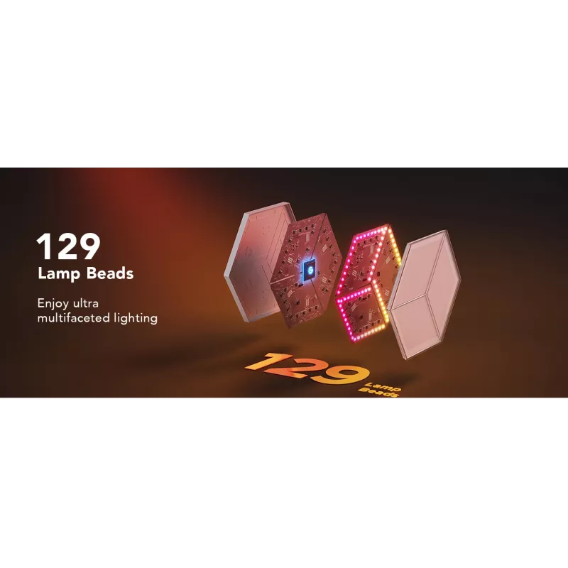 Nutikas seinavalgusti Govee Glide Hexagon Light Panels Ultra laienduspakett — Wi‑Fi/Bluetooth, 36 V sisend, hall