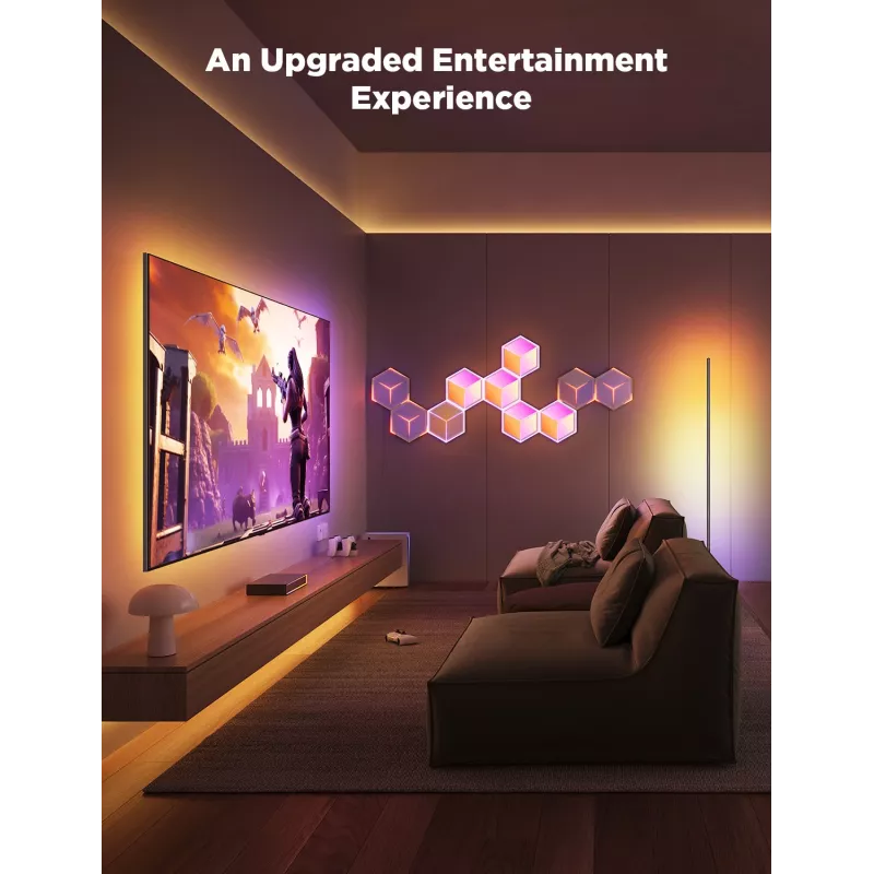 Nutikas seinavalgusti Govee Glide Hexagon Light Panels Ultra laienduspakett — Wi‑Fi/Bluetooth, 36 V sisend, hall