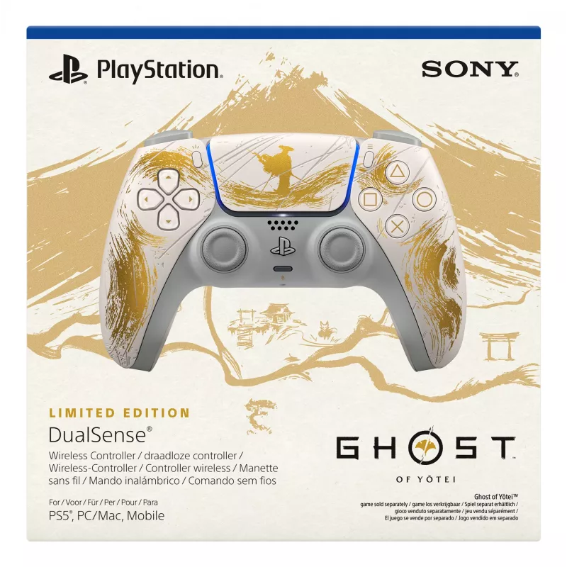 Sony DualSense Wireless kontroller - Ghost of Yōtei Gold Limited Edition Kuld, Valge Bluetooth/USB Gamepad Analoog / Digitaalne Android, MAC, PC, PlayStation 5, iOS