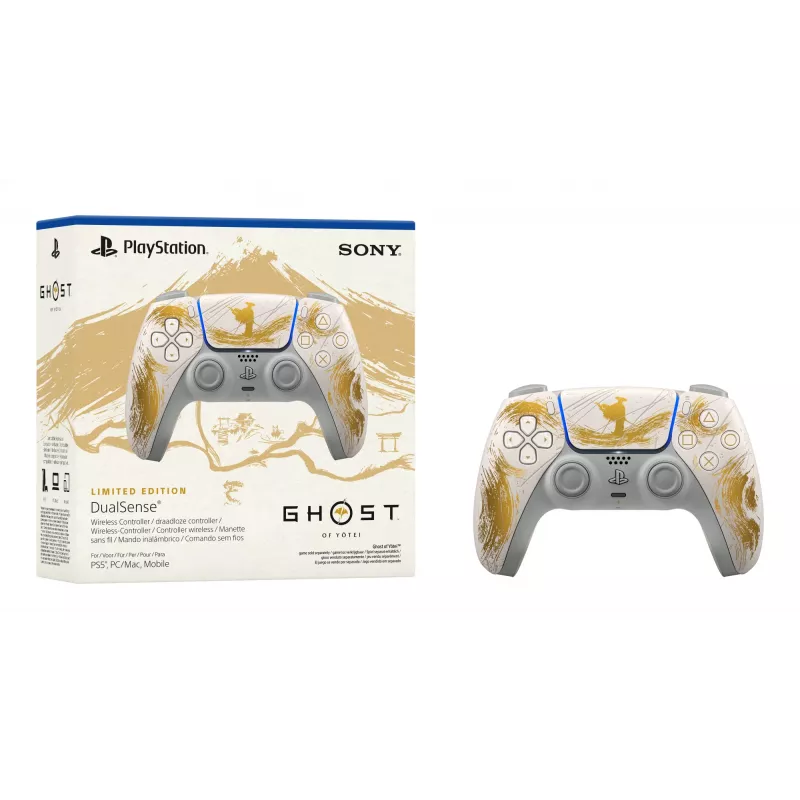 Sony DualSense Wireless kontroller - Ghost of Yōtei Gold Limited Edition Kuld, Valge Bluetooth/USB Gamepad Analoog / Digitaalne Android, MAC, PC, PlayStation 5, iOS