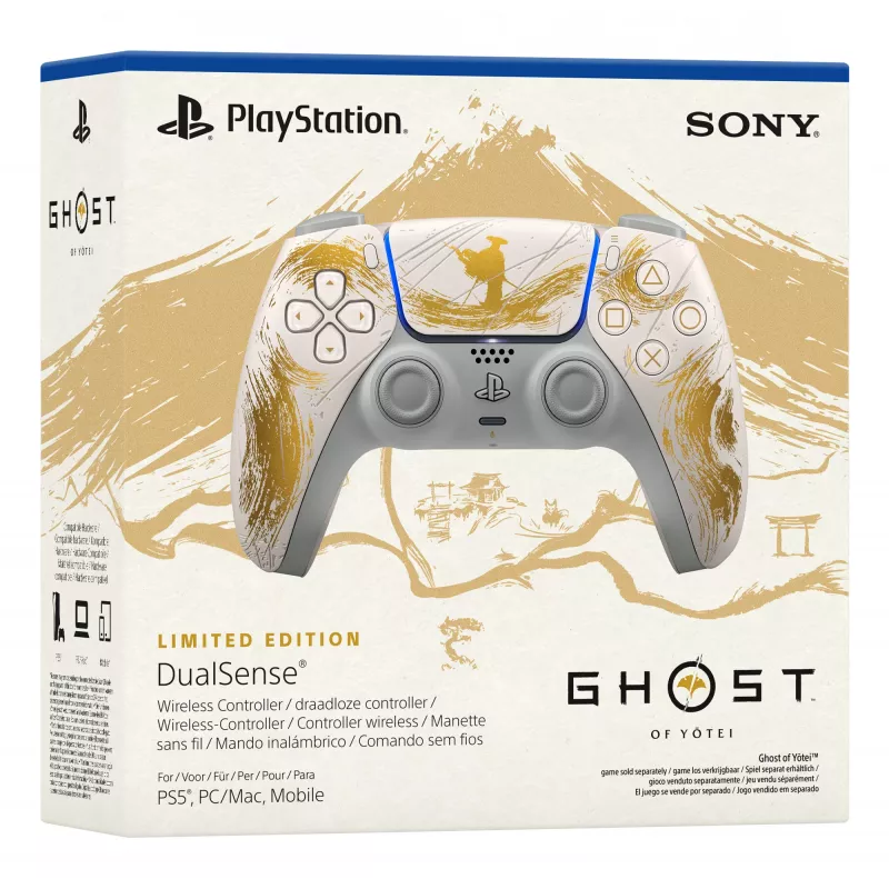 Sony DualSense Wireless kontroller - Ghost of Yōtei Gold Limited Edition Kuld, Valge Bluetooth/USB Gamepad Analoog / Digitaalne Android, MAC, PC, PlayStation 5, iOS
