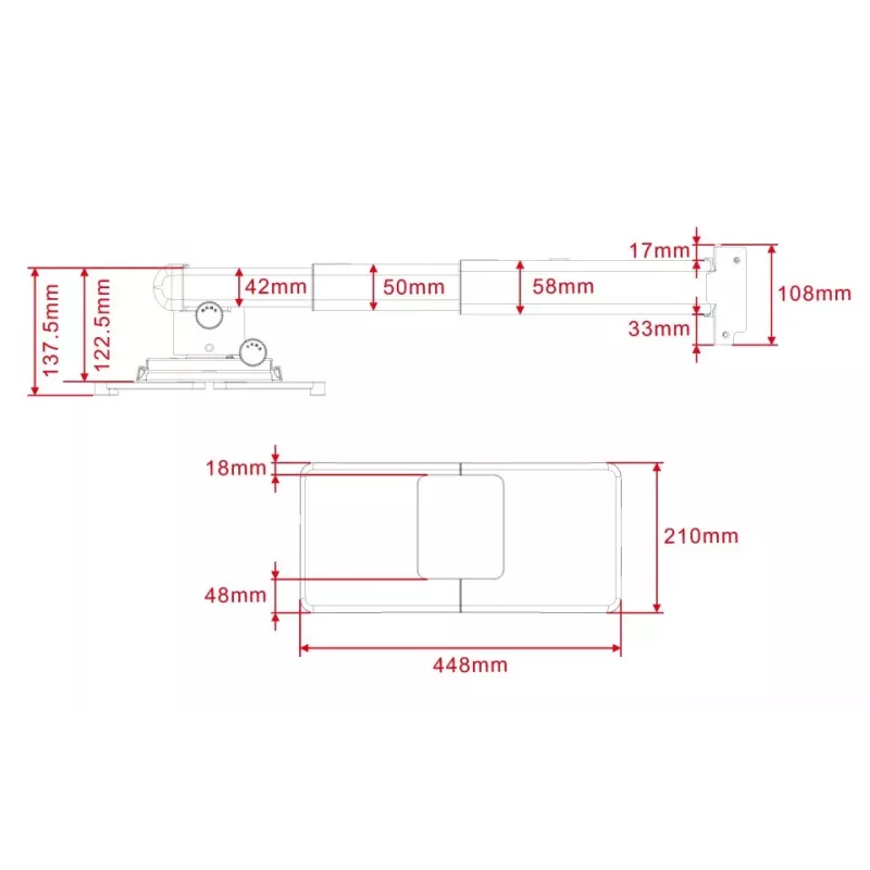 Projektorikinnitus Multibrackets M Projector Mount Short Throw Deluxe 300-700 Medium seinakinnitus 25 kg valge