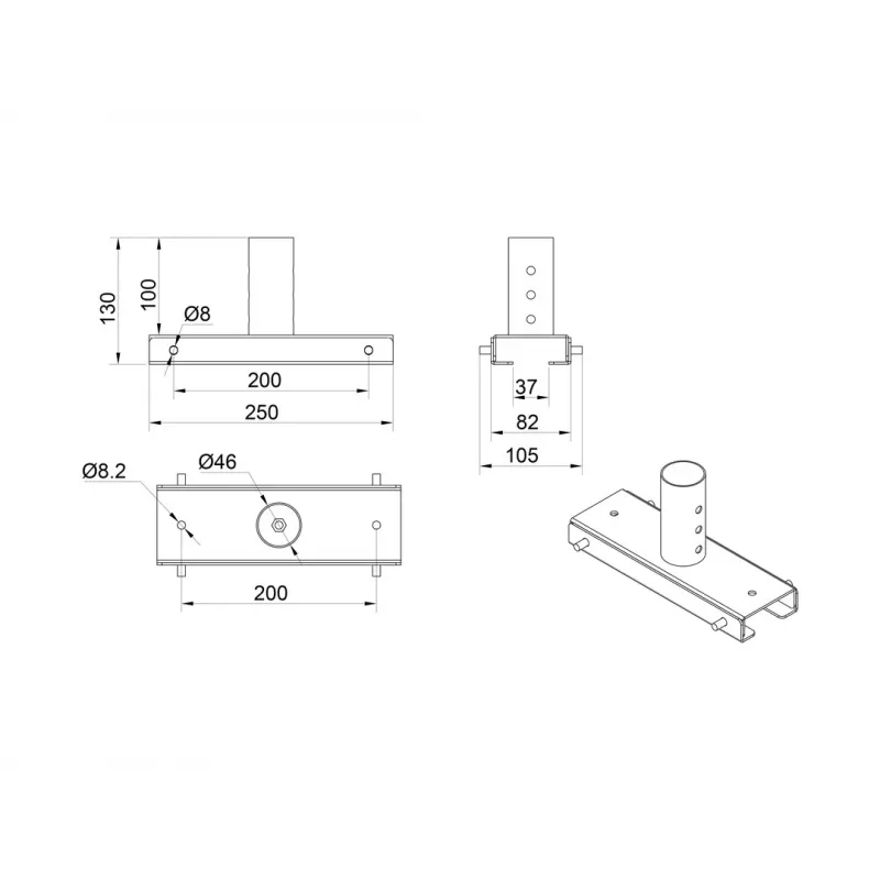 Multibrackets M Ceiling Extension kit 3m Pro OM55N-D/OM46N-D
