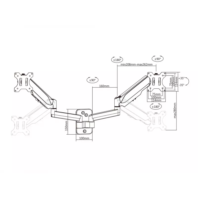 Multibrackets M Monitormount Wall Basic Dual 16 kg 17-32 inch Must