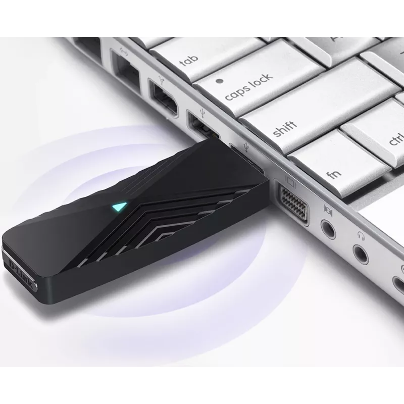 D-Link AX1800 Wi-Fi USB-adapter, juhtmevaba, USB, WLAN, Wi-Fi 6 (802.11ax), 1800 Mbit/s, must
