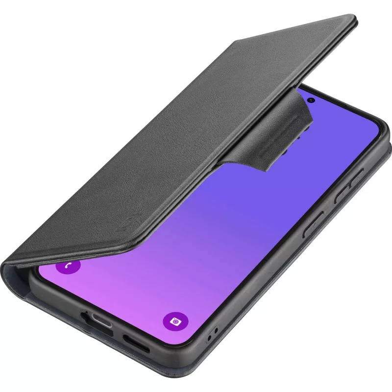 Cellularline Book Agenda 2 - Galaxy A57 raamatustiilis kunstnahast ümbris magnetkinnitusega, alusfunktsiooniga ja RFID/NFC kaitsega kontaktivabadele kaartidele.