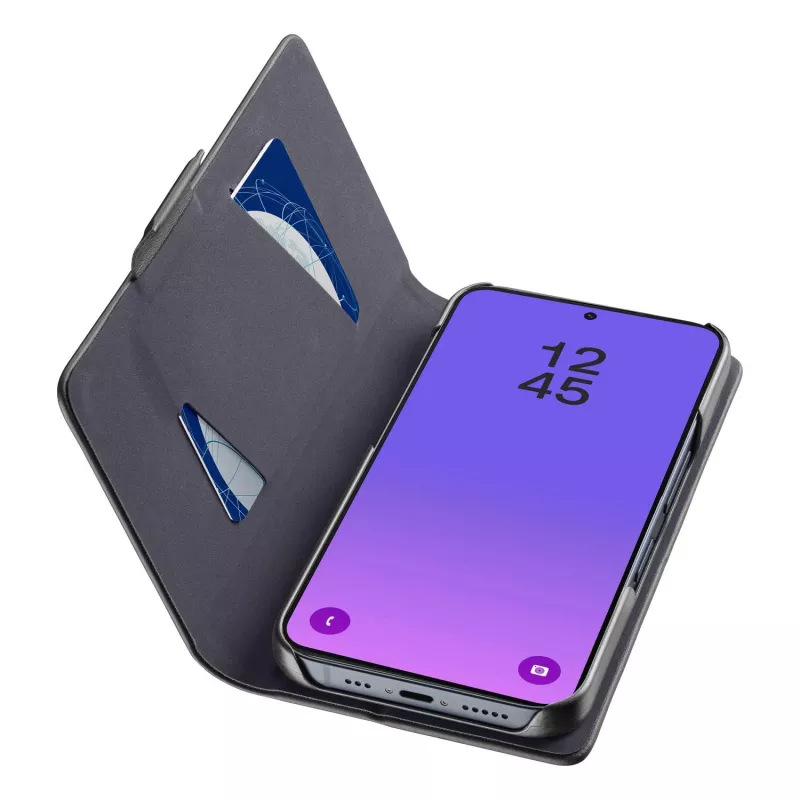 Cellularline Book - Galaxy A57 raamatustiilis ümbris kaarditaskuga, magnetilise sulguriga ja täieliku ligipääsuga nuppudele ja pistikutele.
