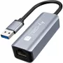 Techly IDATA USB-ETGIGA-AA sülearvuti dokk/pordireplikaator Juhtmega USB 3.2 Gen 1 (3.1 Gen 1) Type-A Must, Hõbedane