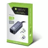 Techly IDATA USB-ETGIGA-AA sülearvuti dokk/pordireplikaator Juhtmega USB 3.2 Gen 1 (3.1 Gen 1) Type-A Must, Hõbedane