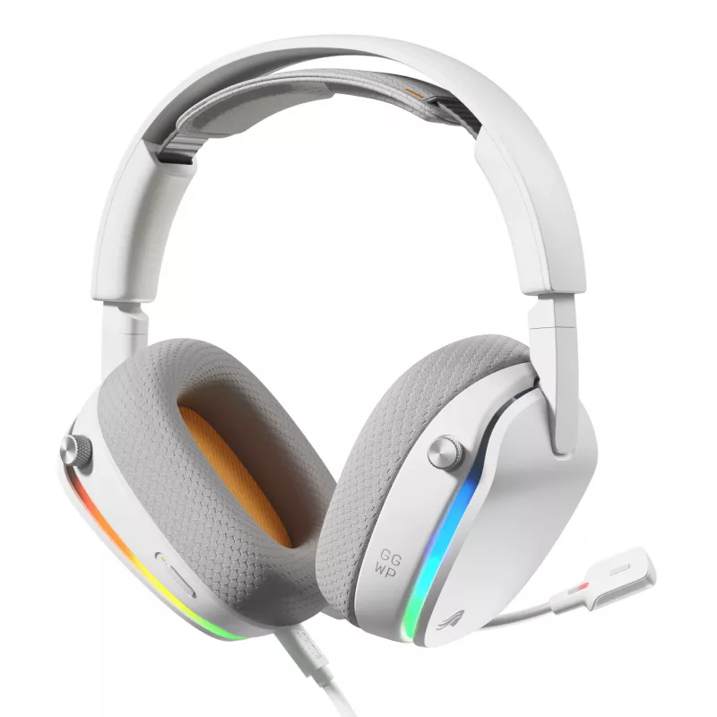 Glorious Gaming Glorious GHS Eternal RGB – Stereo-RGB-mängukõrvaklapid arvutile, PS5-le, PS4-le, Switchile – kohandatud häälestusega nurga all draiverid, reguleeritav kristallselge eemaldatav mikrofon, USB-C – vastupidav, kogu päeva/öö mugavus – valge